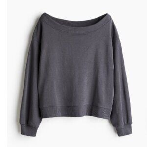 H&M Off-the-Shoulder Sweatshirt in Dark Gray Size XS